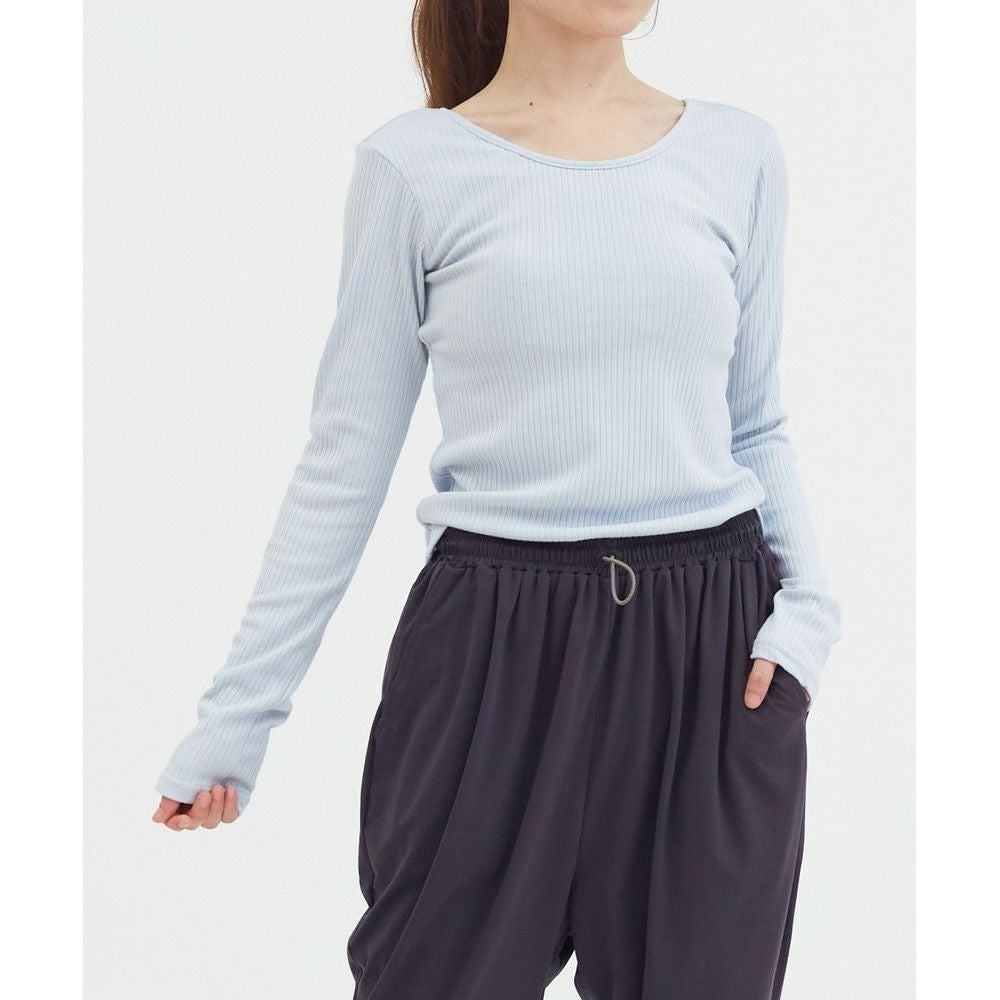 【新品未使用】Julier リブロングスリーブプルオーバー/パット付き OUTLET】【Julier（ジュリエ）】リブロングスリーブプルオーバー