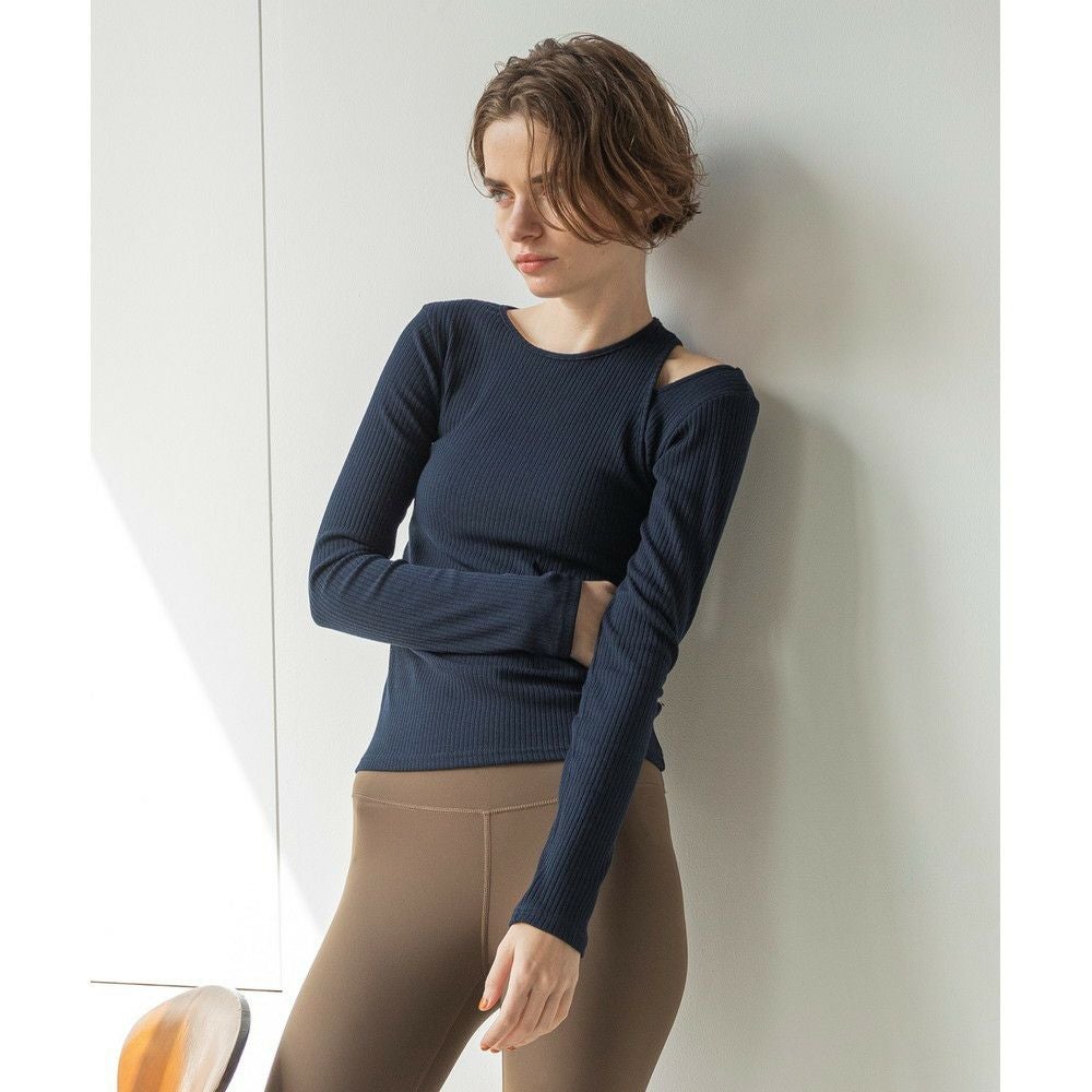 Julier リブロングスリーブプルオーバー2枚セット　パッド無し Julier（ジュリエ）】リブロングスリーブプルオーバー/パット付き