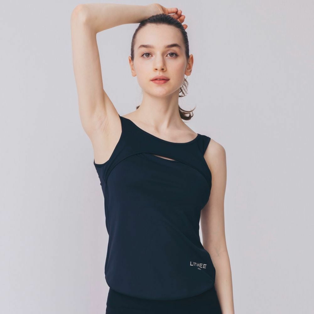 LITHEE（リジー）】【FIT】メリルハイテンションロゴレギンス（ブルー