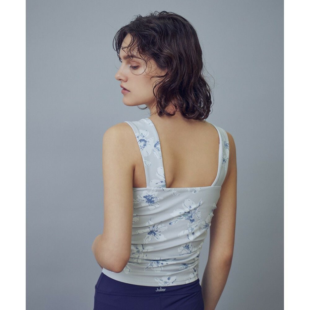 SALE】【Julier（ジュリエ）】Beigeflowerプリントミドルトップス