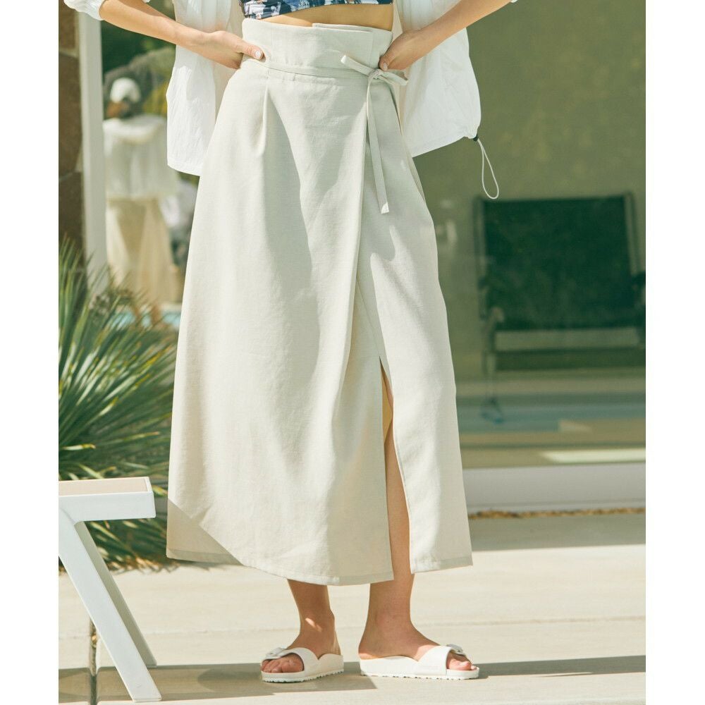 OUTLET】【Julier（ジュリエ）】ドライリネンラップスカート｜LITHEE