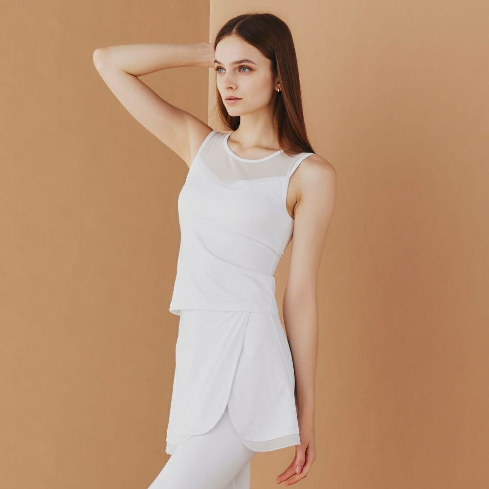 ≪再入荷≫【LITHEE（リジー）】チュールタンクトップ（ホワイト